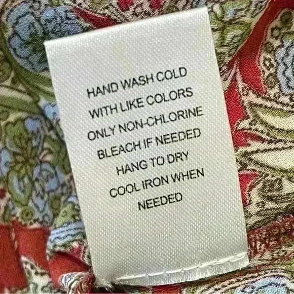 Daniel Rainn Womens S Red Brown Pattern Long Sleeve Boho Crochet Tassel Blouse - Picture 12 of 12